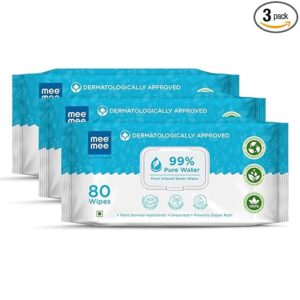 Mee Mee Pure Water Wet Wipes with Lid (240 pcs) Pack of 3
