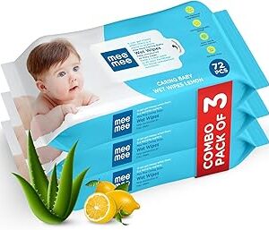 Mee Mee Soft Gentle Baby Wet Wipes (72 Wipes) Pack of 3