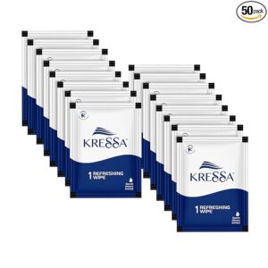 Kressa Refreshing and Cleansing Wet Wipes | PH Balanced | 1 X 50 pouch (50),