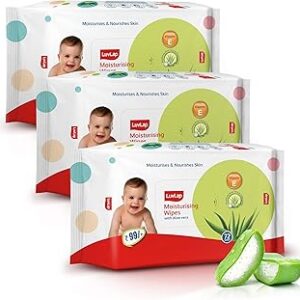 LuvLap Moisturising Wet Wipes without Lid For Baby Skin, 72 Wipes, pack of 3